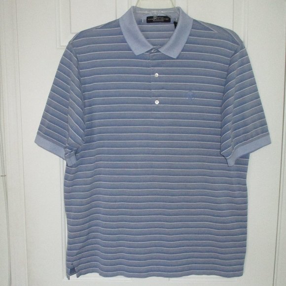 Carnoustie Shirts Carnoustie Mens Ss Vintage Club Blue Cotton Golf